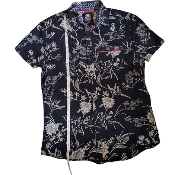 Men's English Laundry Black button floral short sleeve shirt Size S - Picture 4 of 8